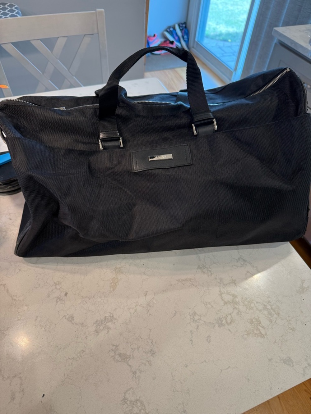 Versace Black Men's Weekender Travel Duffle Bag